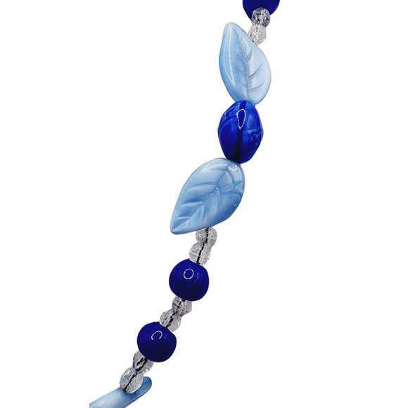 Antique Art Deco Glass Leaf Necklace Strung On Wire (A2572) - Picture 3 of 5